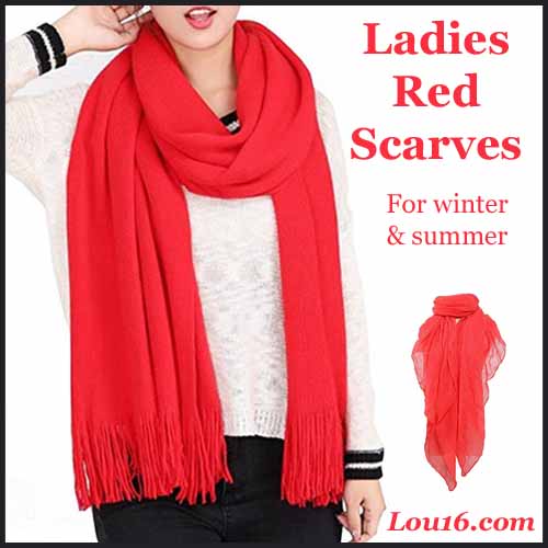 Ladies Red Scarves, perfect for summer or winter!
