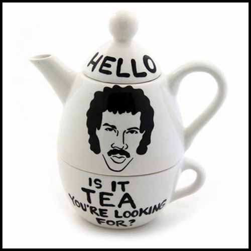 Lionel Richie parody teapot tea gift set