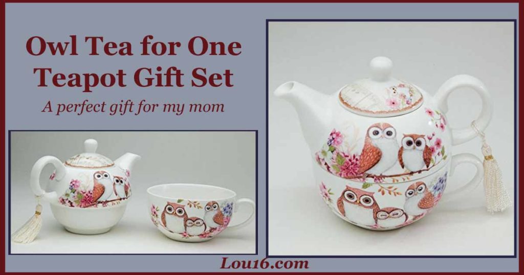 Owl tea for one teapot gift set