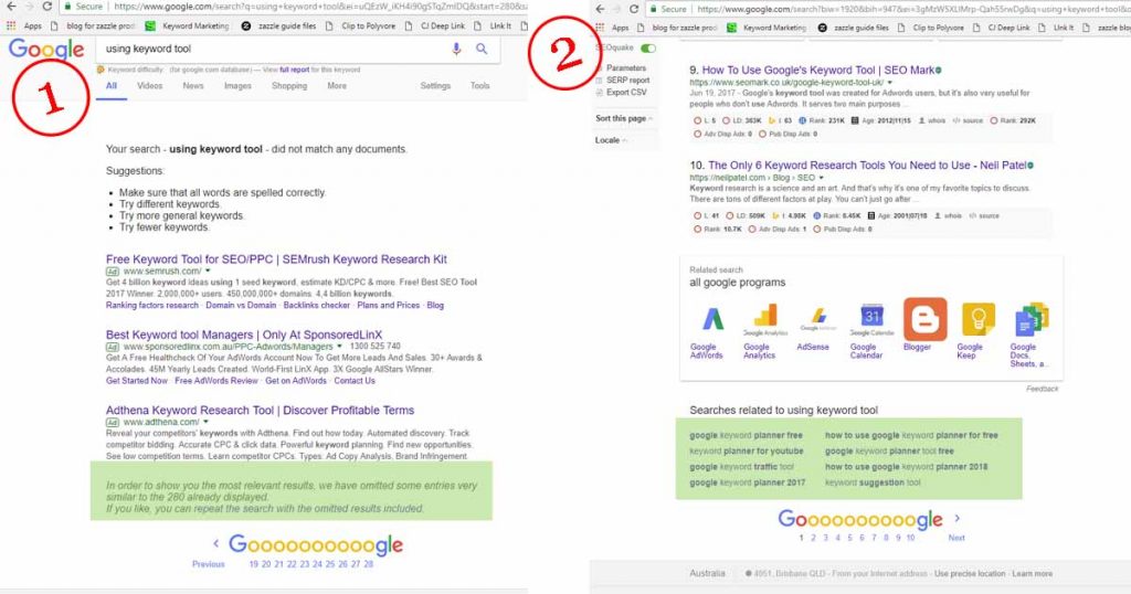using google search instead of a keyword tool